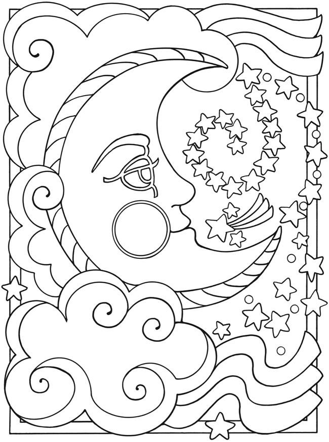 Plansa de colorat cu Luna 6 15